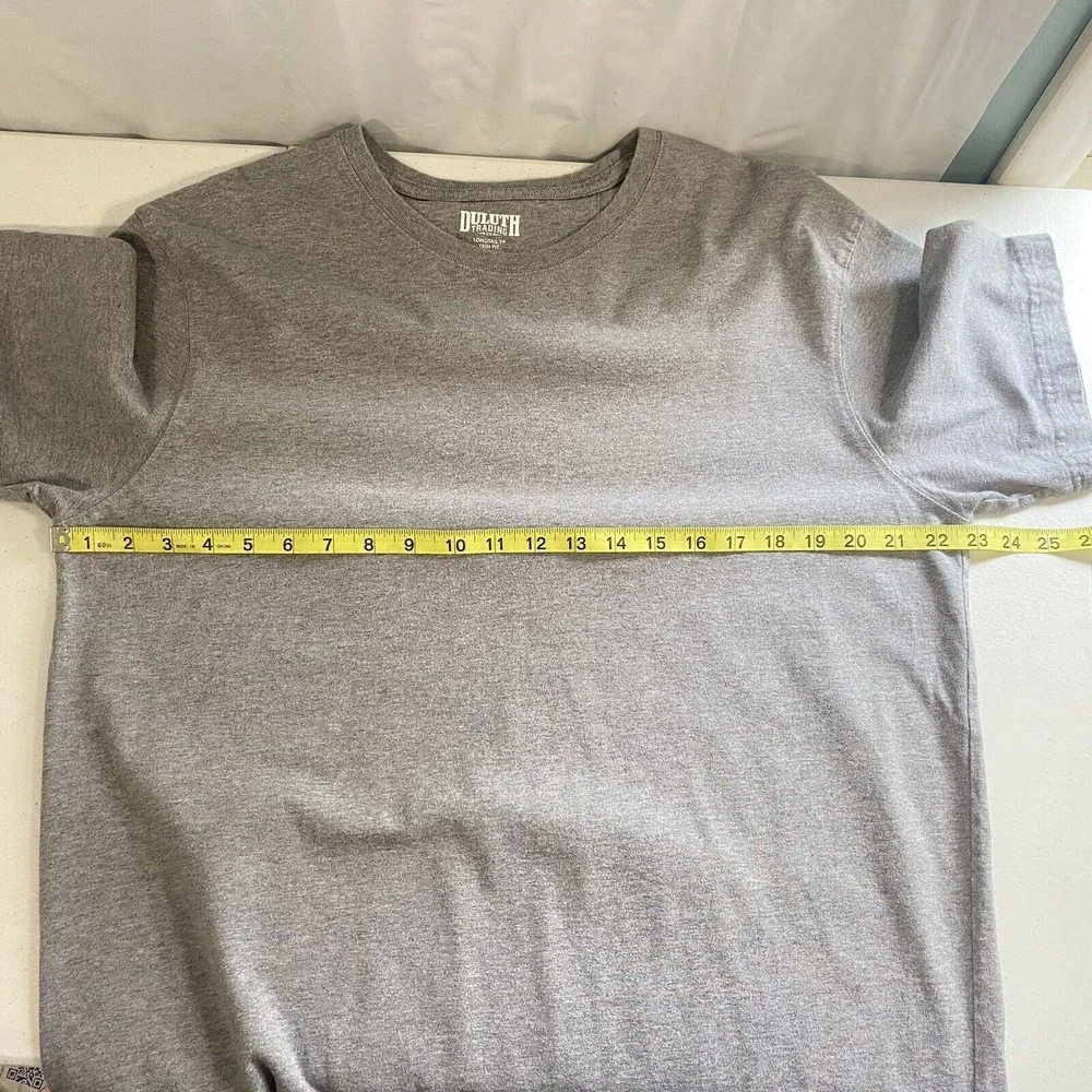 Duluth Trading Co Mens Longtail T Trim Fit Short Sleeve T-shirt Gray Size Large